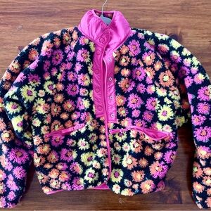 Colorful Floral Free People Fleece Jacket